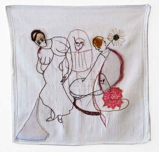 4 figures with flower